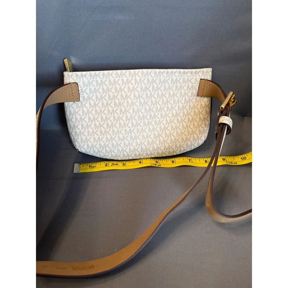 Michael Kors Vanilla Monogram MK Logo Belt Bag Fanny Pack